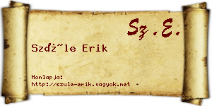 Szüle Erik névjegykártya